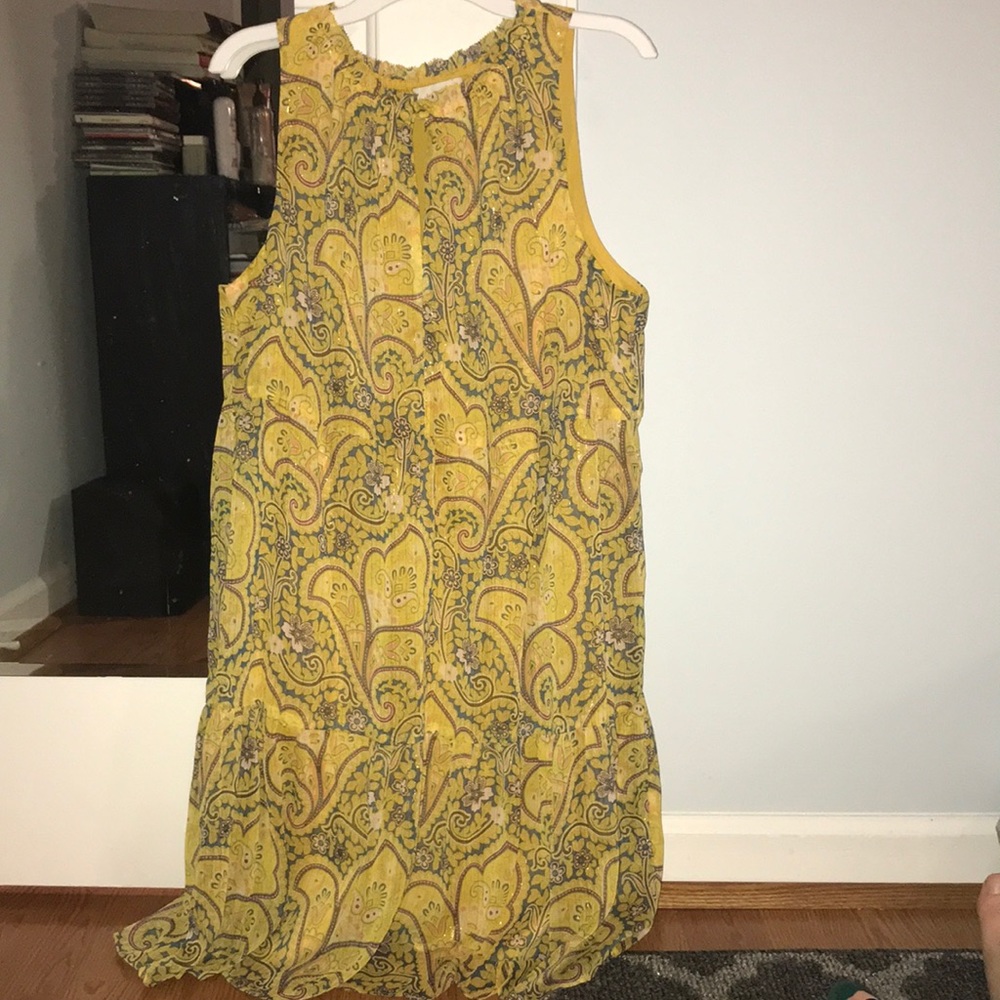 ANN TAYLOR LOFT yellow patterned dress